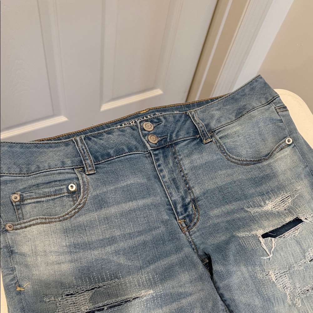 Grunge AE Super Stretch Artist Flare Distressed with Patched behind holes 14 - Picture 4 of 11